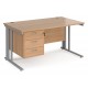 Maestro Cable Managed Desk with Three Drawer Pedestal